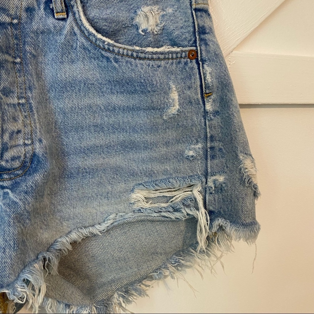 Agolde Parker Vintage Cut-Off High Rise Distressed Denim Jean Shorts Sz 26 - Picture 5 of 12